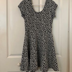 Black and white print dress